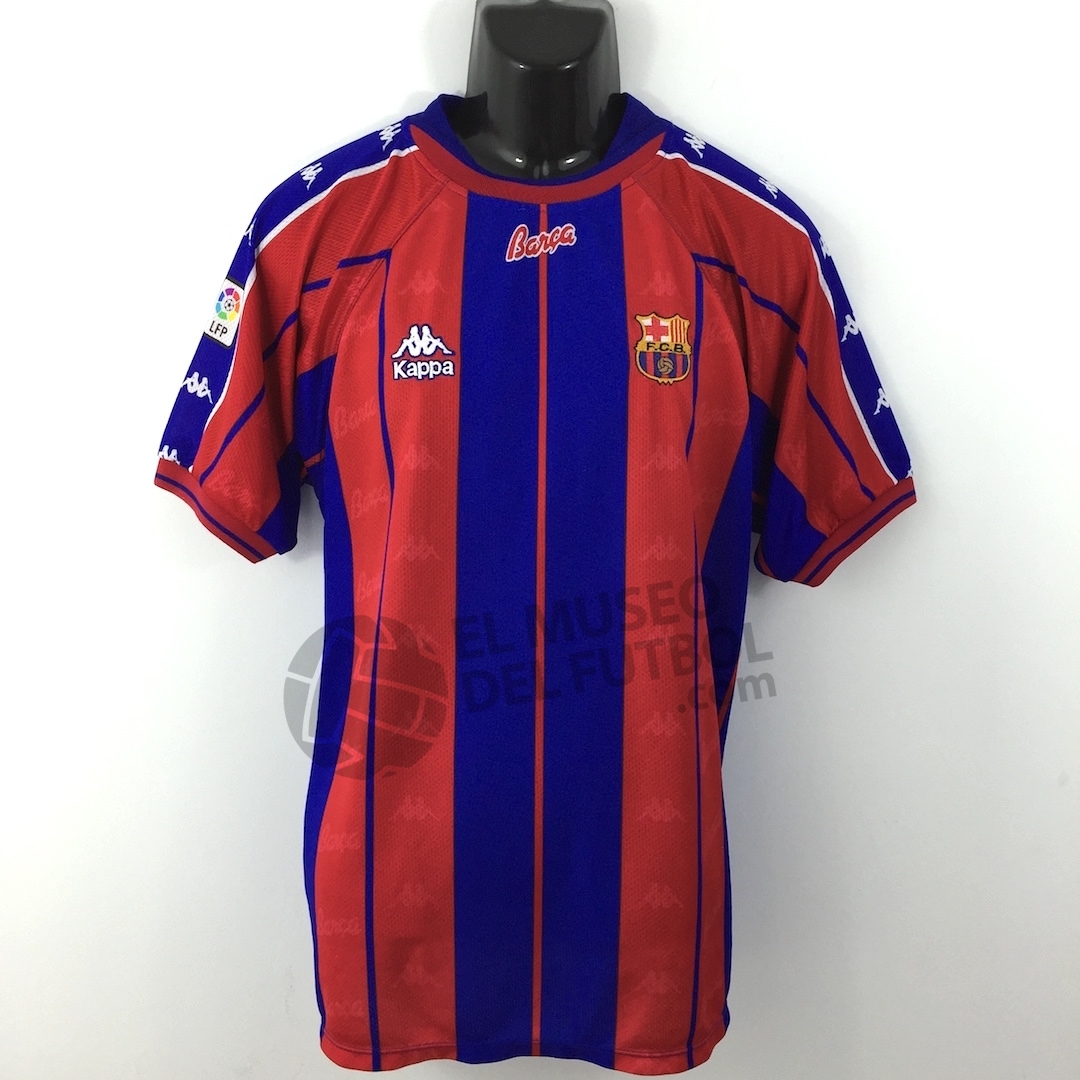1997-98 Barcelona Home Shirt #23 DE LA PEÑA Champions League Kappa